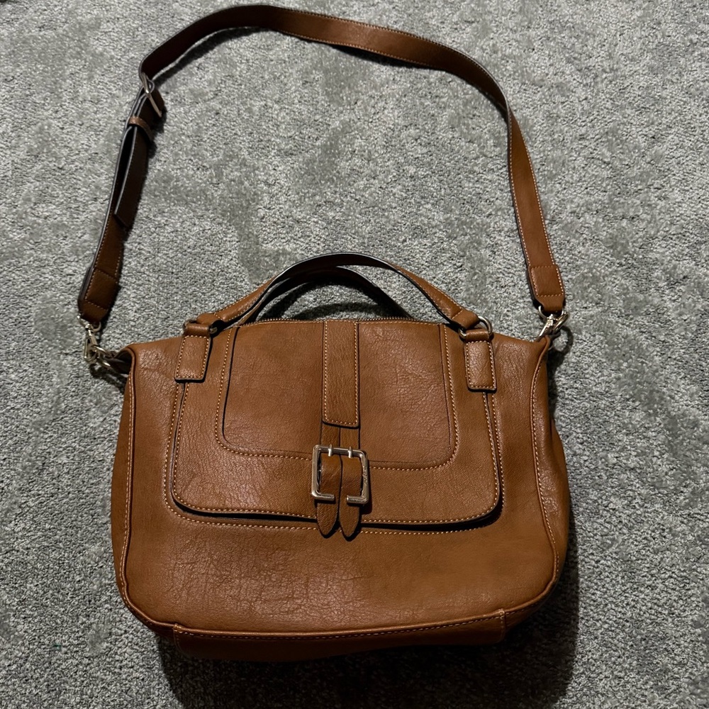 Nine West brown leather purse / bag‎ with long strap and in great condition